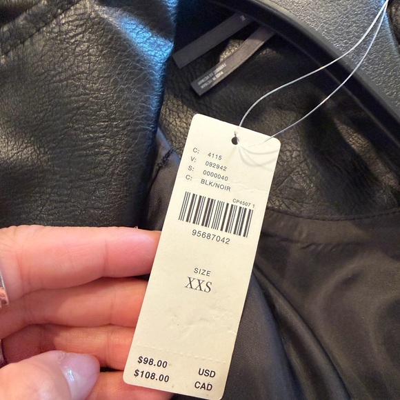 Anthropologie Black Faux Leather Moto Jacket - Picture 3 of 4